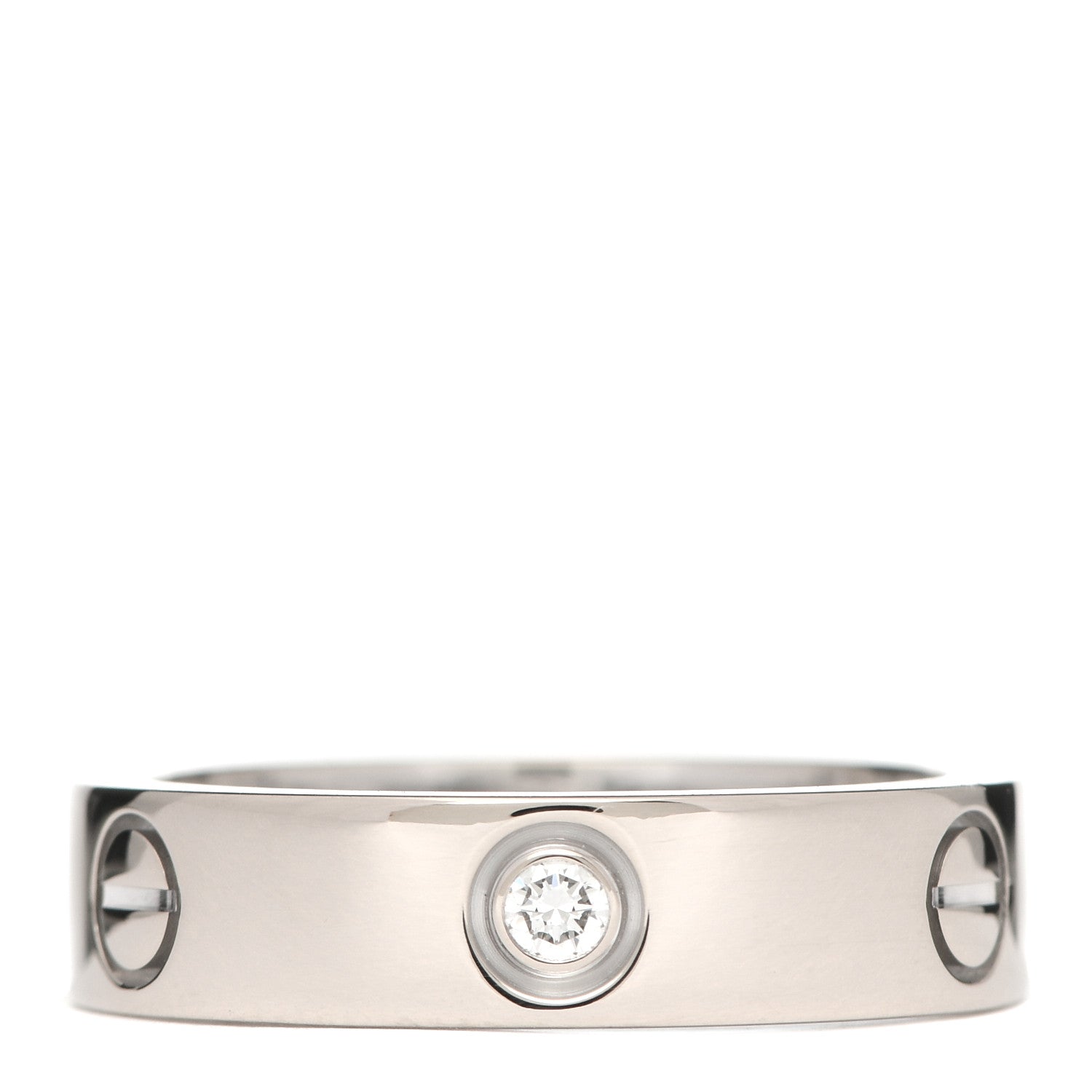 Cartier 18K White Gold 3 Diamond 5.5mm LOVE Ring 60 9 1 of 6
