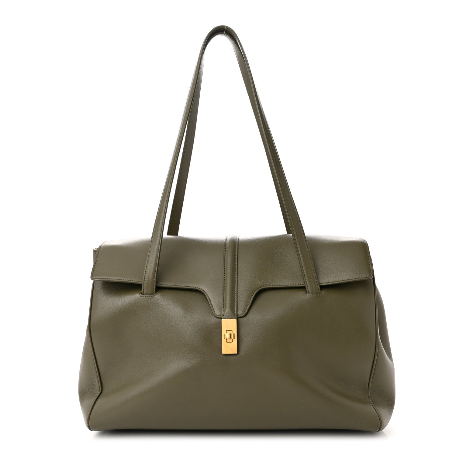 Celine Calfskin Large Soft 16 Bag Dark Olive 1 of 14