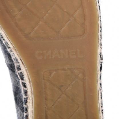 Chanel Flannel Espadrilles 35 Grey Black 6 of 11