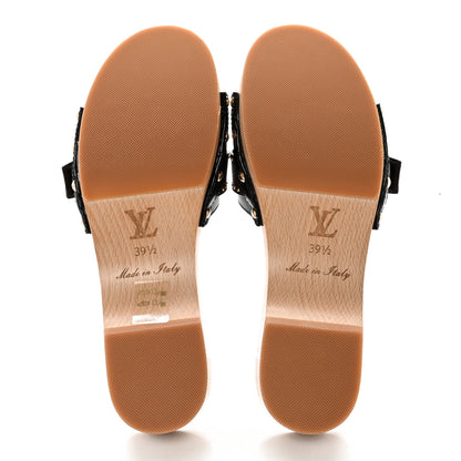 Louis Vuitton Calfskin Monogram Cottage Mules 39.5 Black 5 of 8