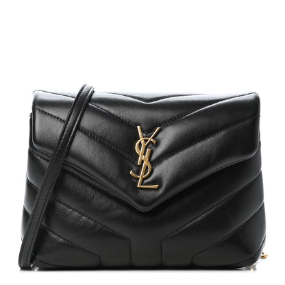 Saint Laurent Calfskin Y Quilted Monogram Toy Loulou Crossbody Bag Black 1 of 4