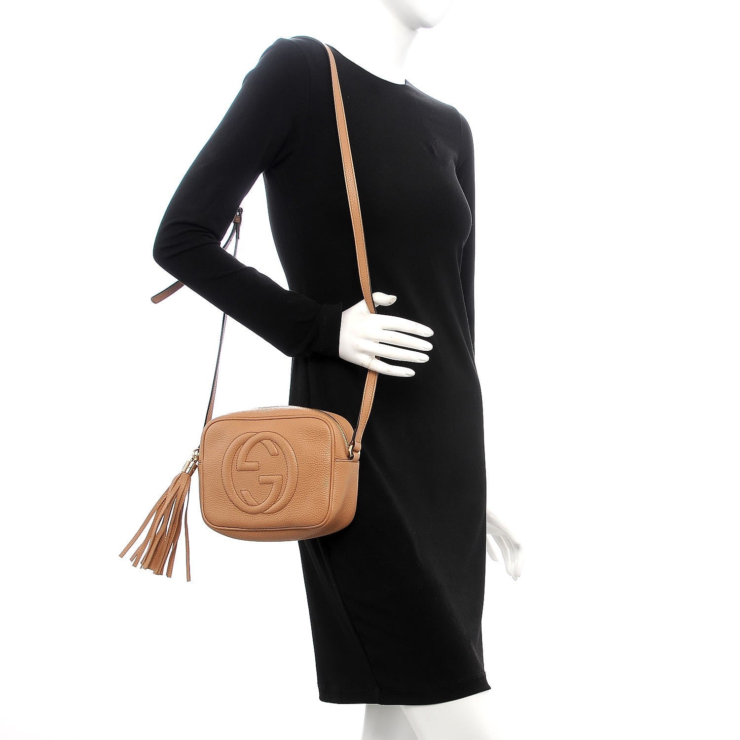 Gucci Pebbled Calfskin Small Soho Disco Bag Camelia 2 of 7