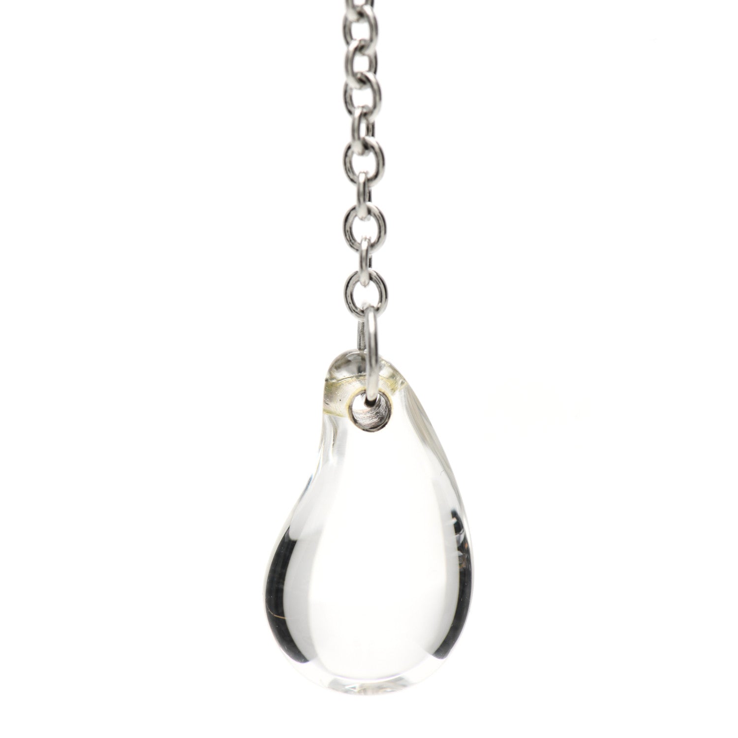 Tiffany Sterling Silver Rock Crystal 16mm Elsa Peretti Teardrop Lariat Necklace 6 of 6