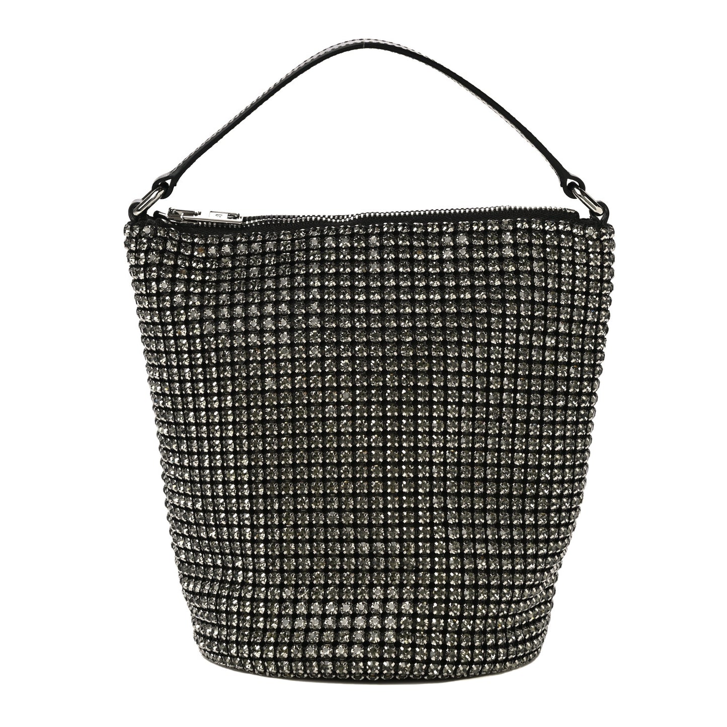 Mesh Crystal Zip Top Bag Black