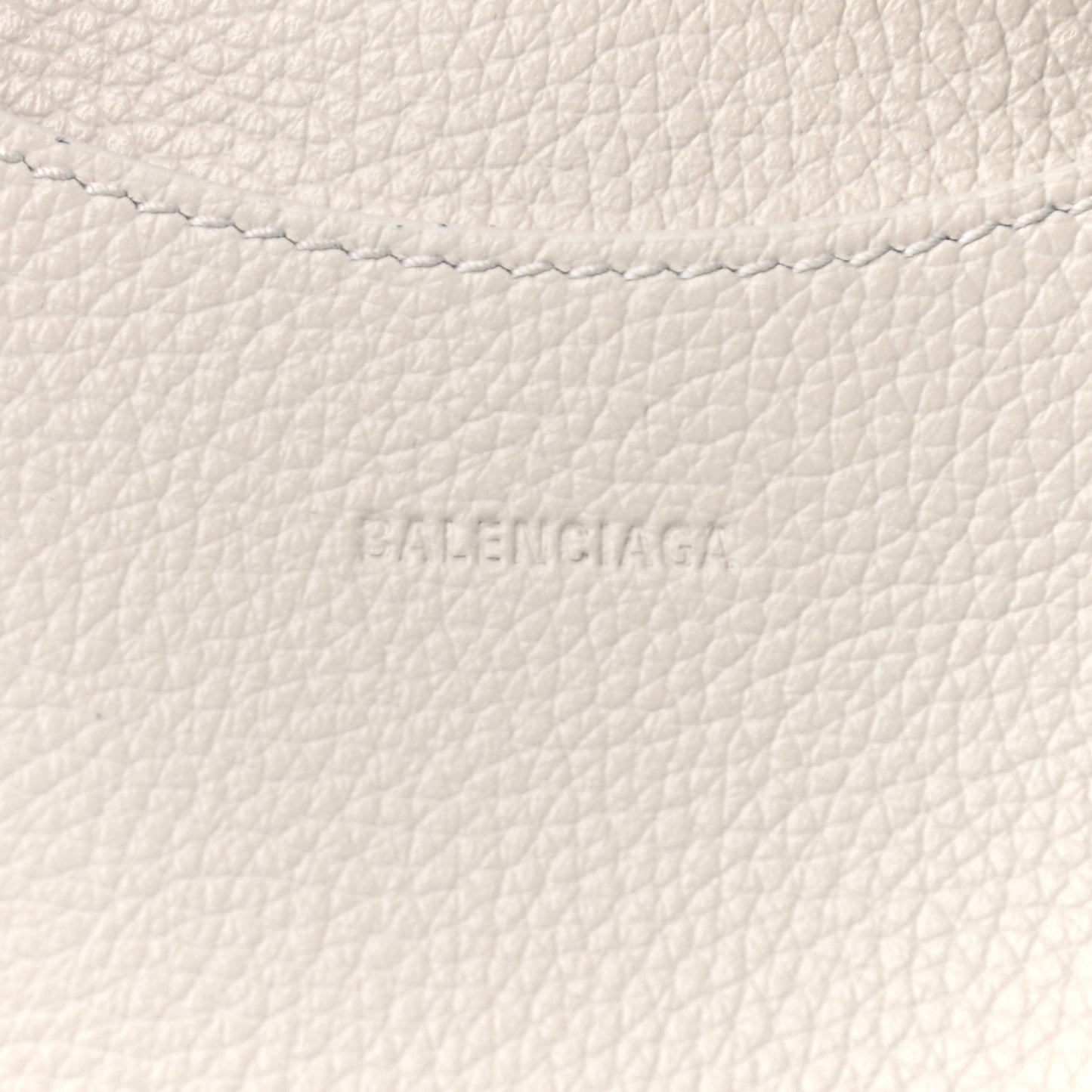 Grained Calfskin Neo Classic Silver Hardware Mini City Chalky White