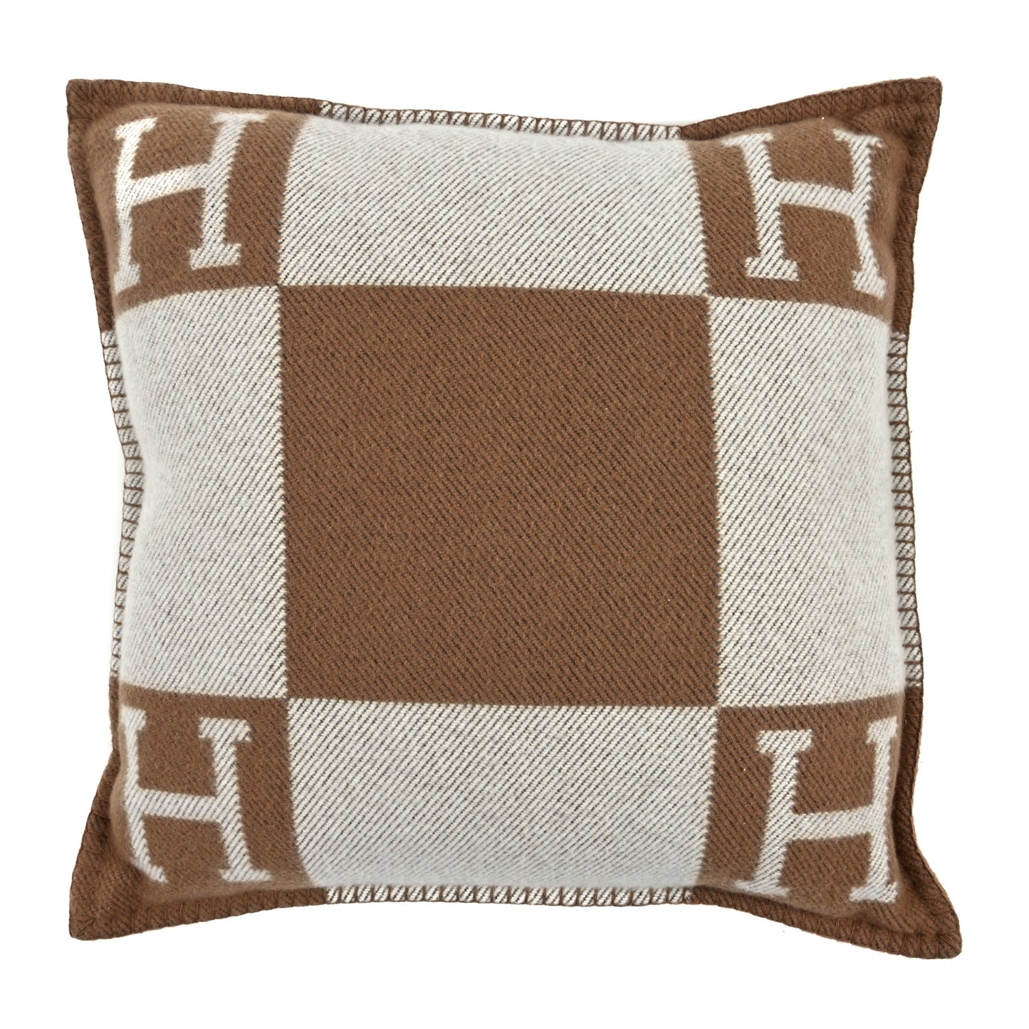 Wool Cashmere Avalon Pillow PM Ecru Camel