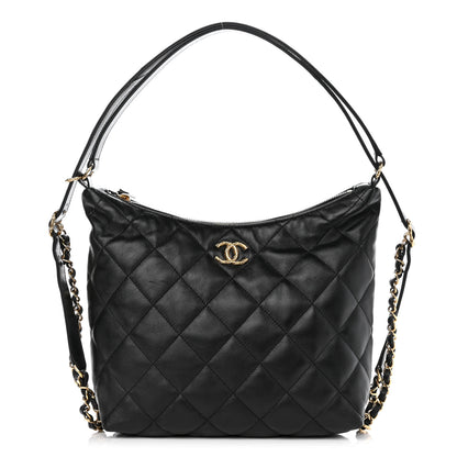 Chanel Lambskin Quilted Maxi Hobo Black 1 of 8