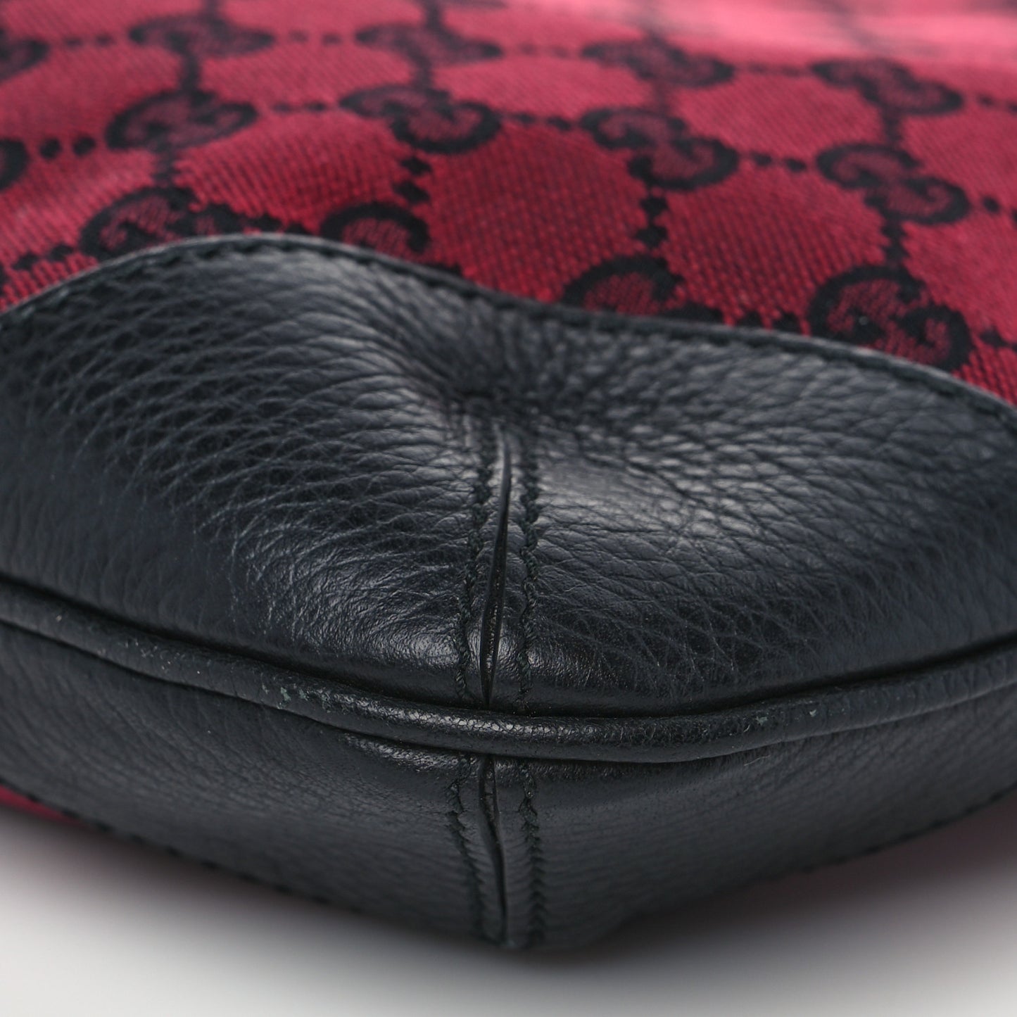 Nylon Monogram Signature Hobo Shoulder Bag Red