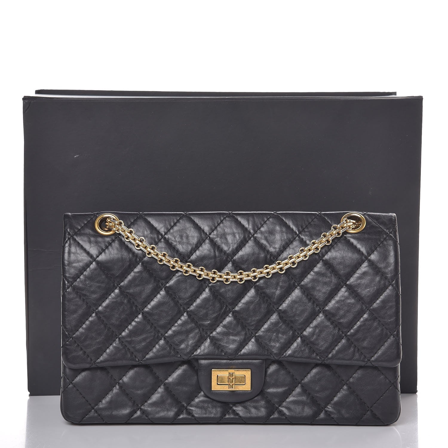 Chanel Aged Calfskin Quilted 2.55 Reissue 226 Flap Black 9 of 9