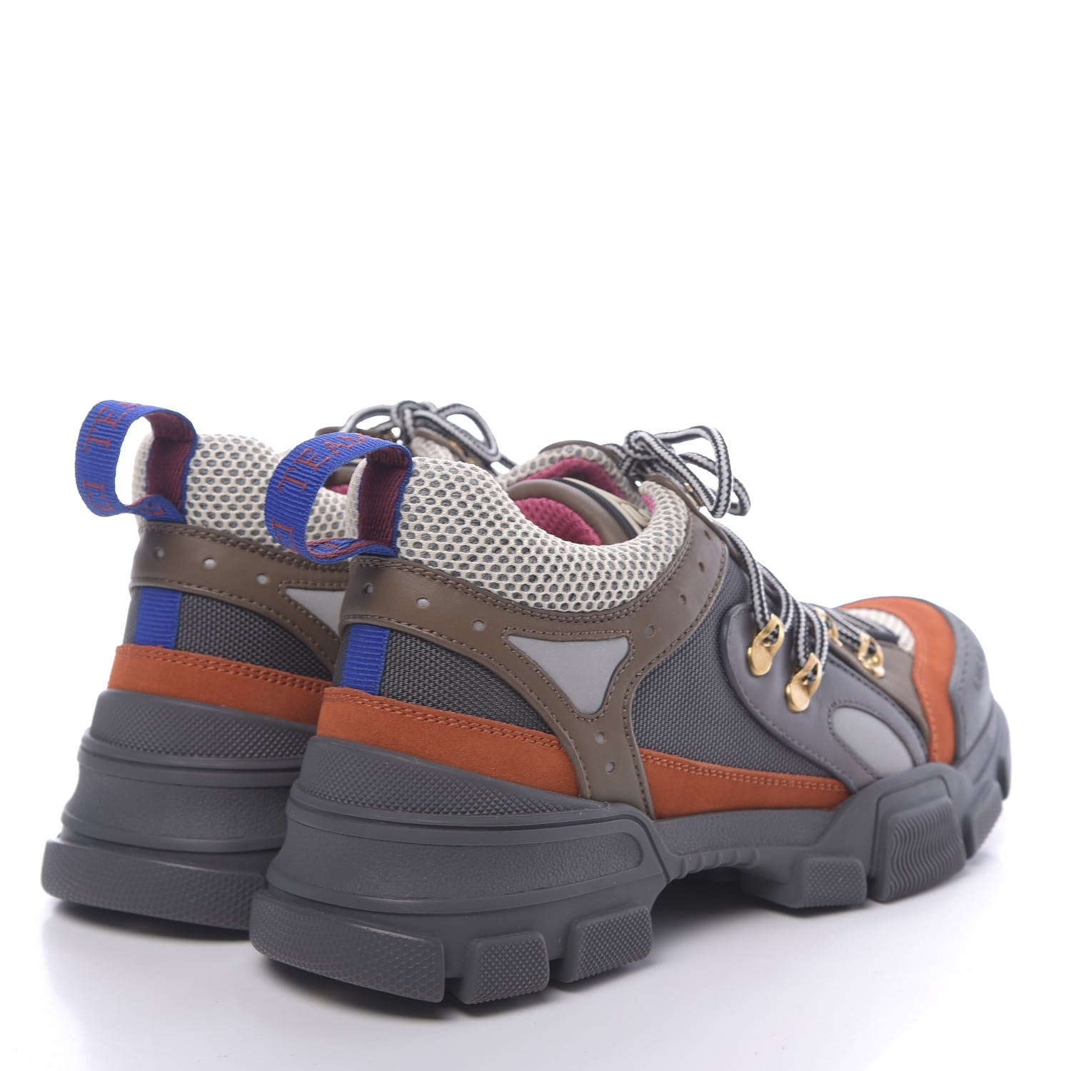 Gucci X SEGA Mesh Canvas Calfskin Womens Flashtrek Sneakers 39 White Box Pink Ardesia Loess 4 of 8