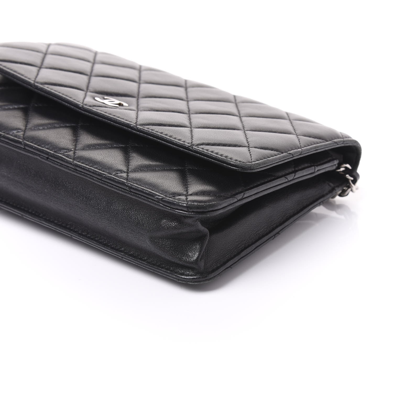 Chanel Lambskin Quilted Wallet On Chain WOC Black 6 of 10