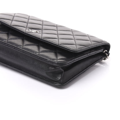 Chanel Lambskin Quilted Wallet On Chain WOC Black 6 of 10