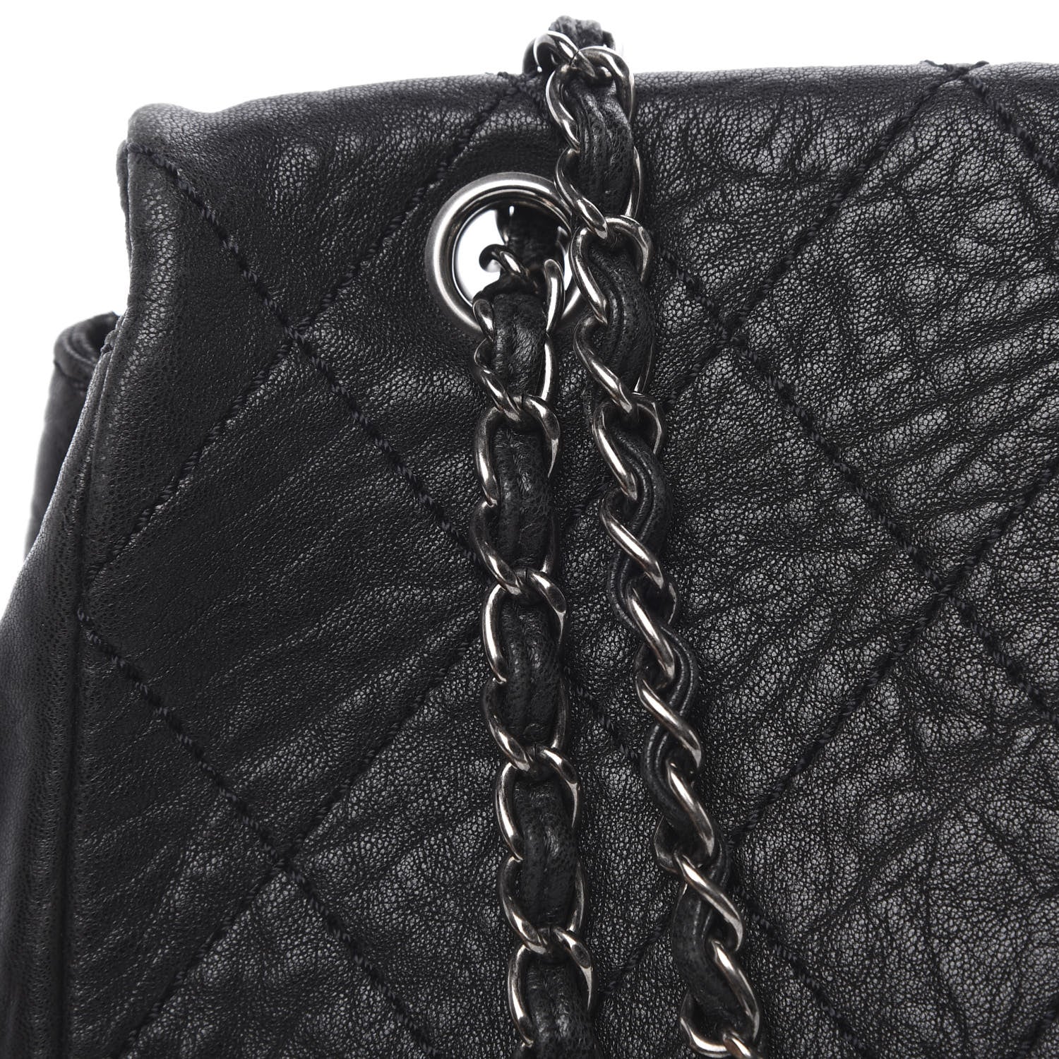 Chanel Distressed Lambskin Le Marais Ligne Flap Black 12 of 13
