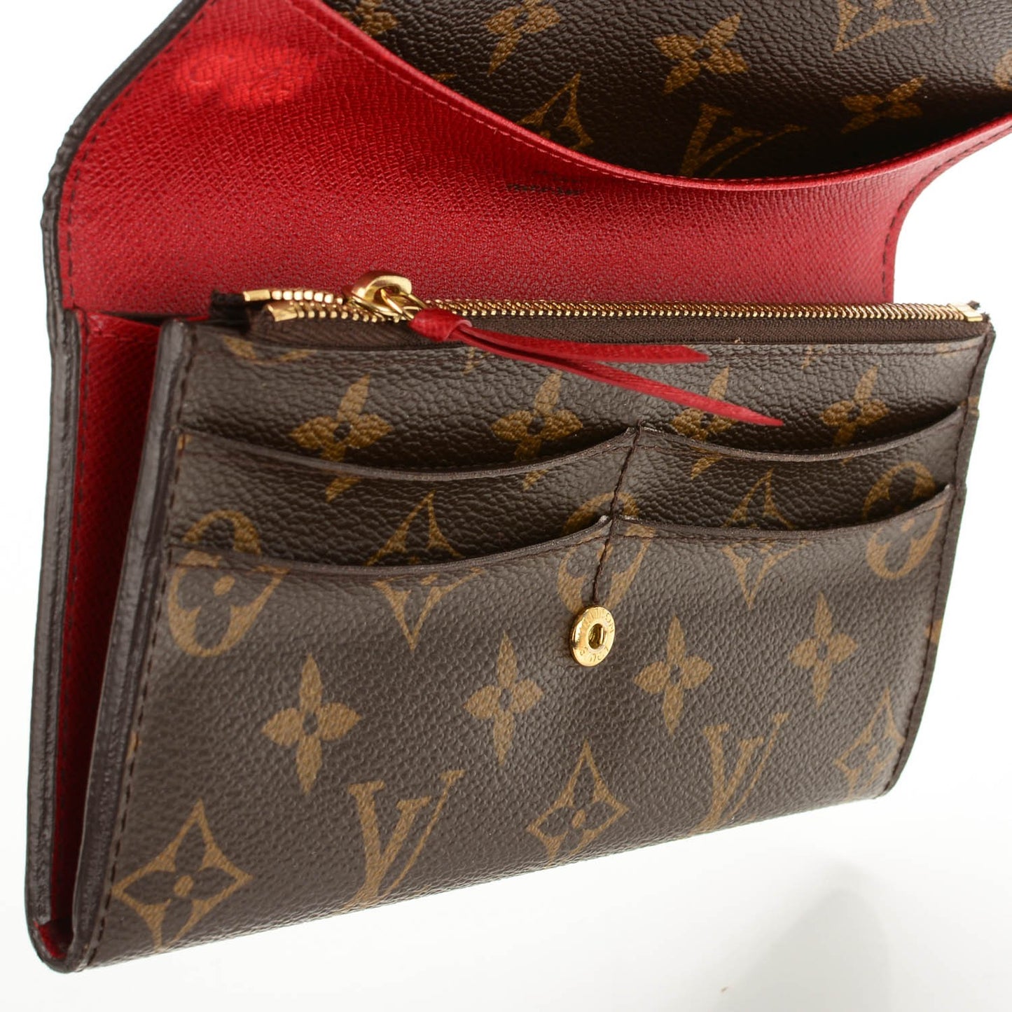 Monogram Emilie Wallet Red