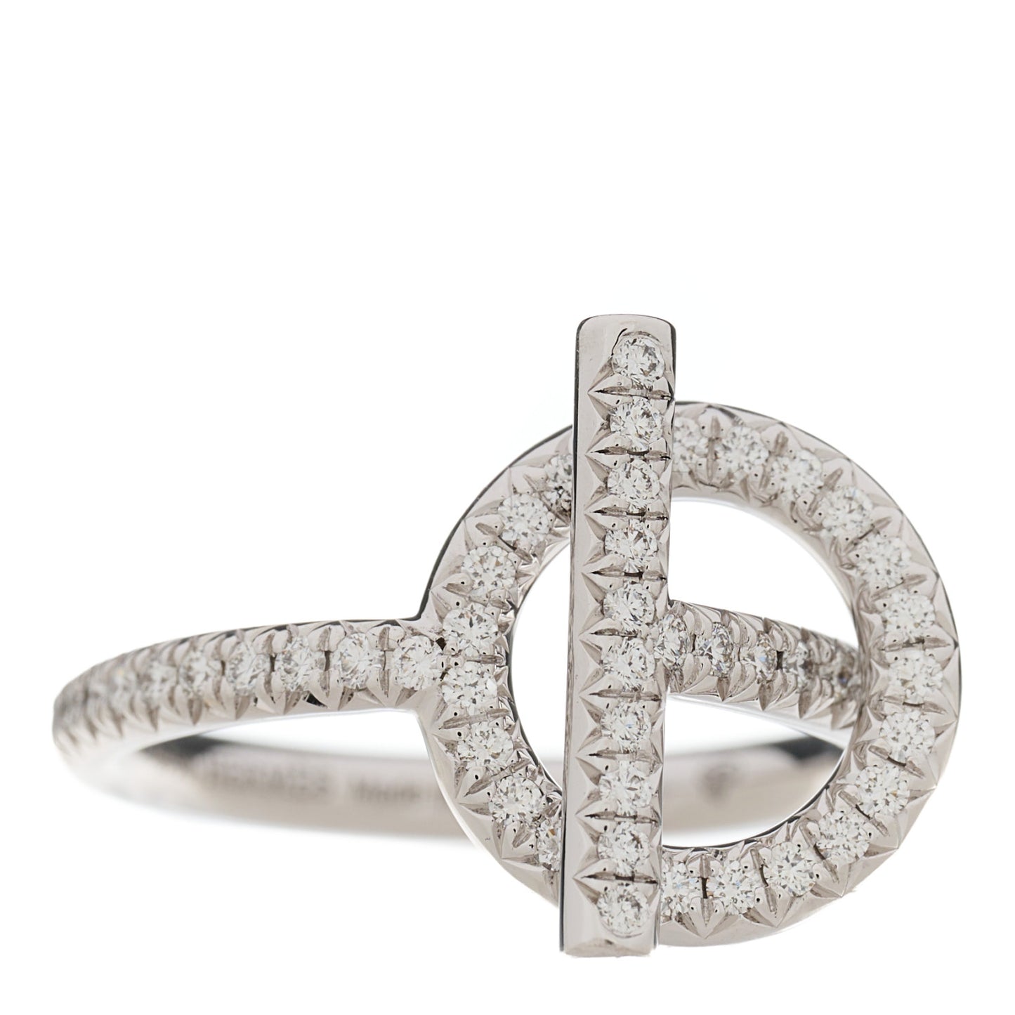 18K White Gold Pave Diamond PM Echappee Ring 50 5.5