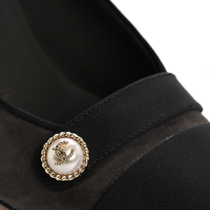 Chanel Glitter Calfskin Grosgrain Cap Toe Pearl Pumps 36.5 10 of 10