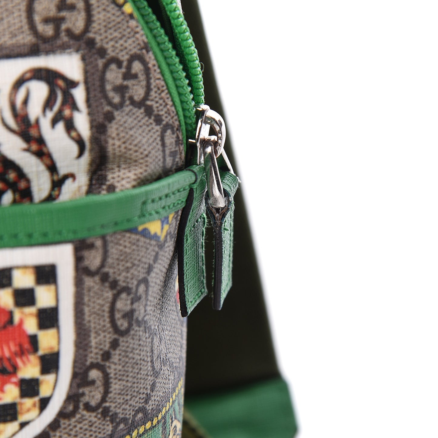 GG Supreme Monogram Children's Crests Backpack Green
