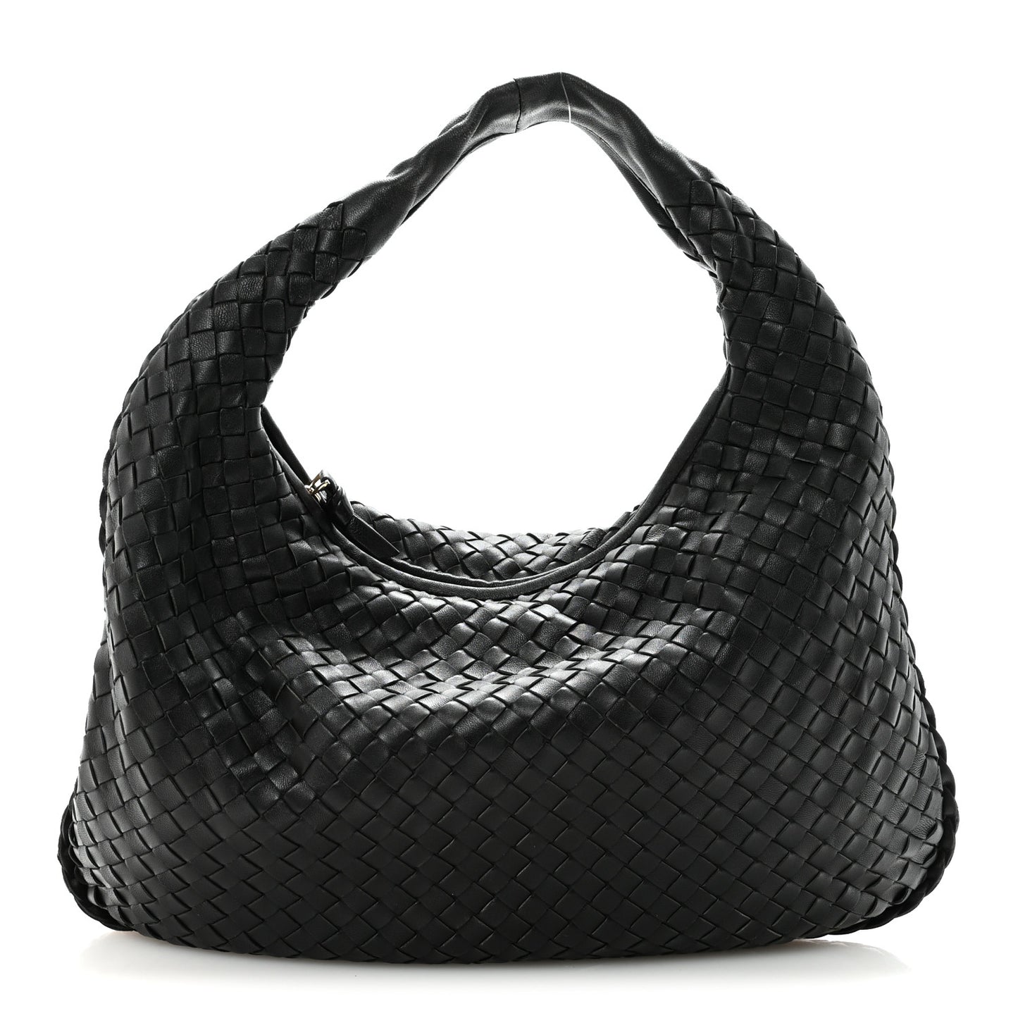 Nappa Intrecciato Medium Veneta Hobo Black