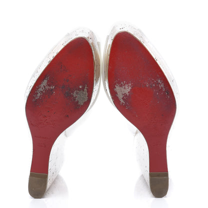 Christian Louboutin Suede Cork Une Plume Sling 140 Wedges 39.5 White 6 of 9