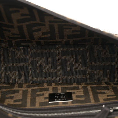 Fendi Fabric Jacquard FF 1974 Crystal Embellished Baguette Tobacco Moro Multicolor 5 of 10