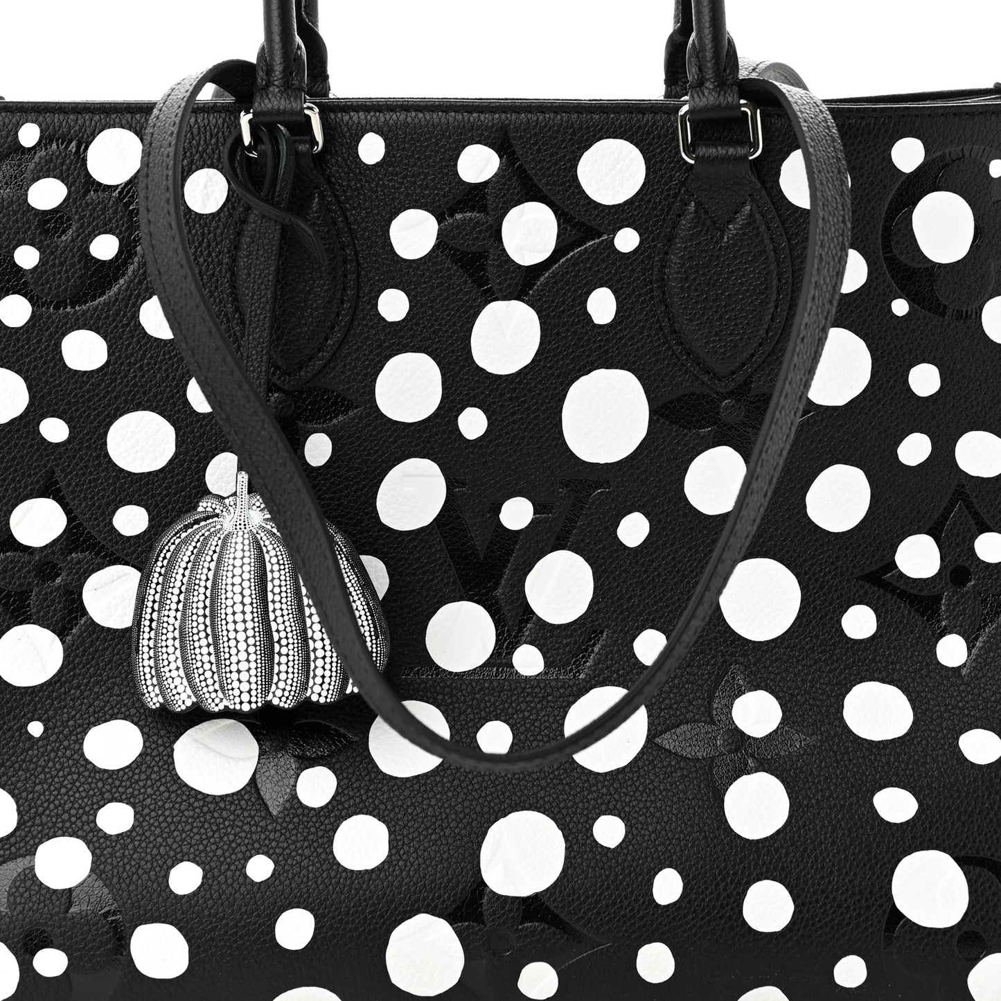 Monogram Kusama Dots Onthego MM Black White