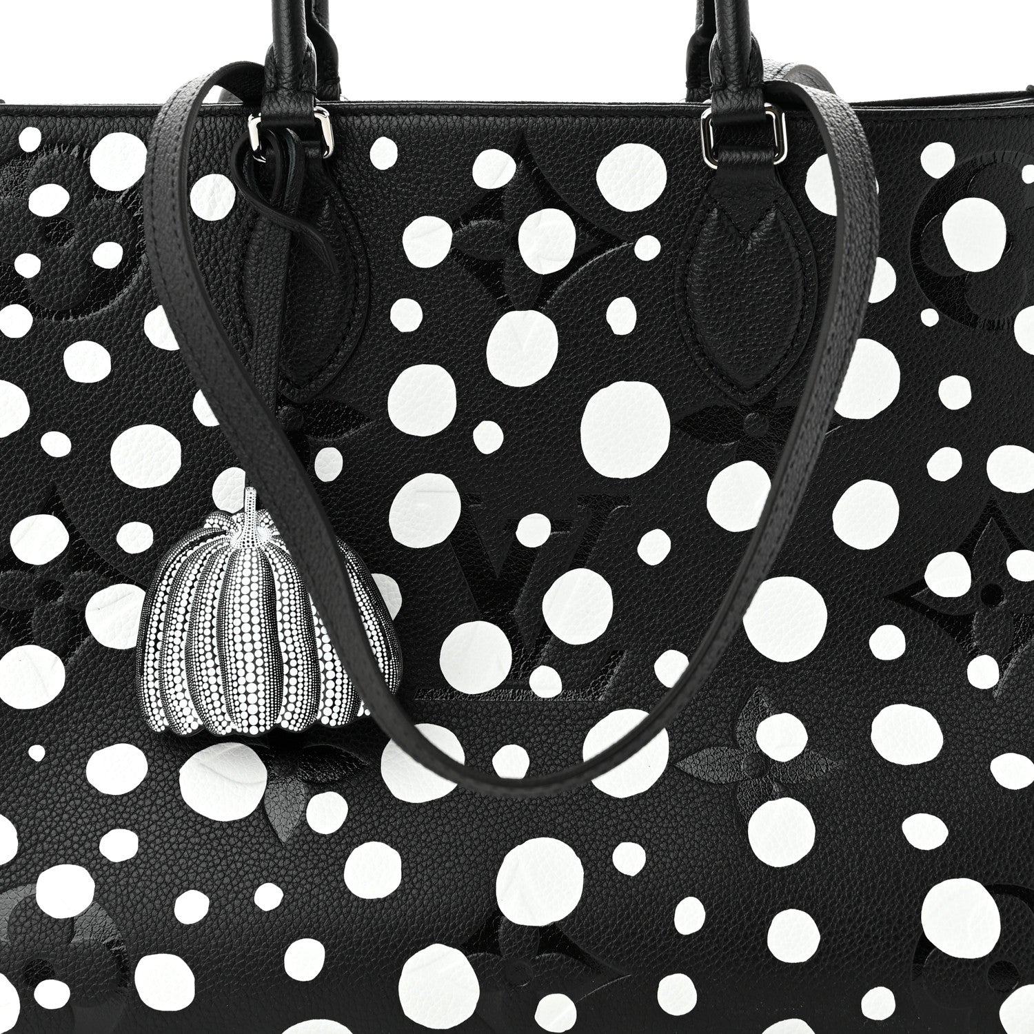 Louis Vuitton Monogram Kusama Dots Onthego MM Black White 8 of 10