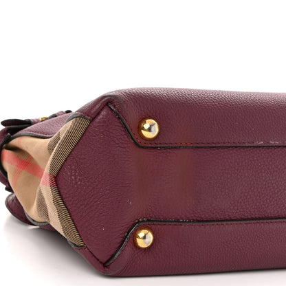 Burberry Grainy Calfskin House Check Small Banner Tote Elderberry 8 of 14