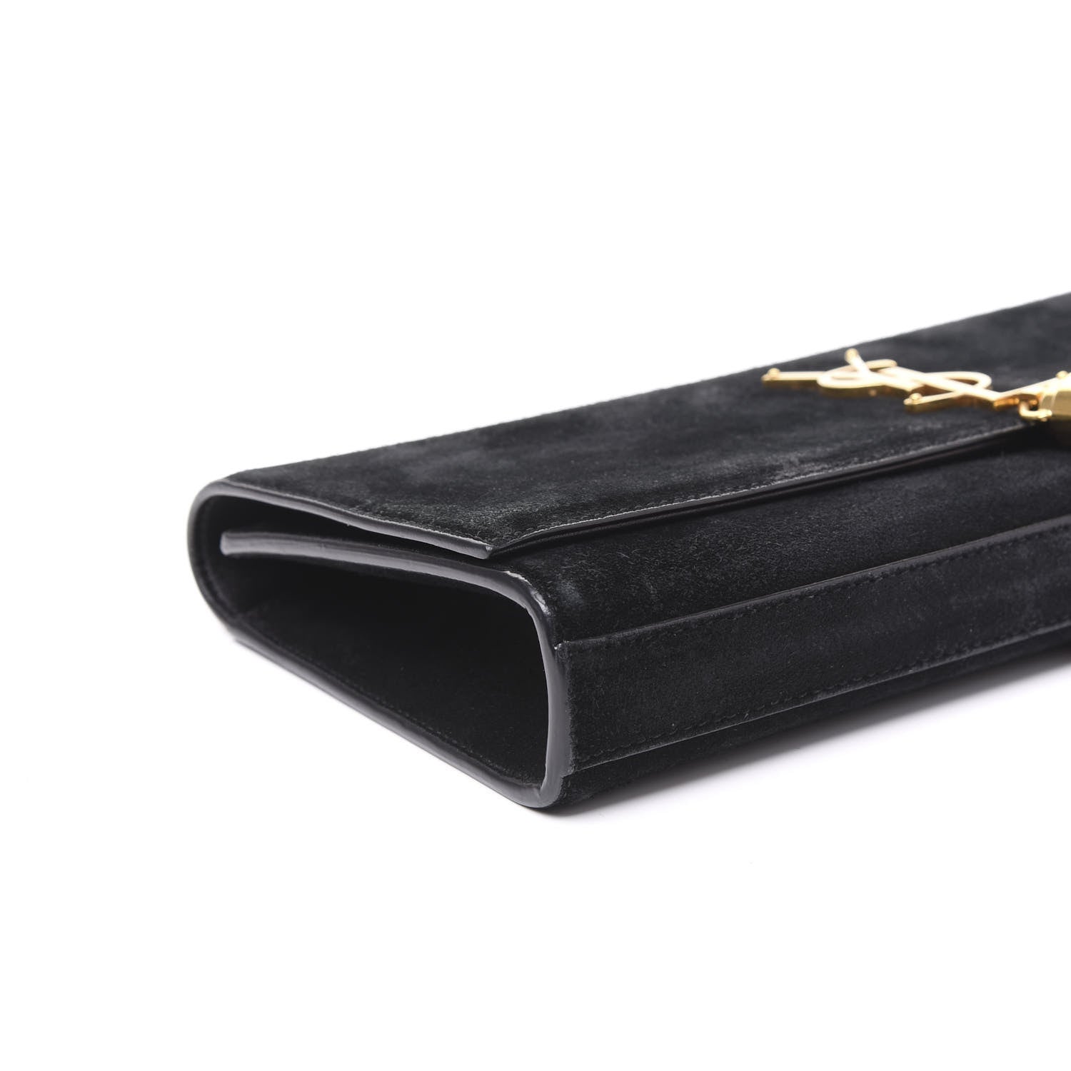 Saint Laurent Suede Classic Monogram Cassandre Tassel Clutch Black 5 of 8