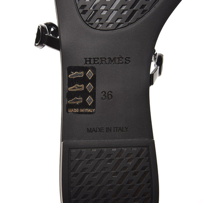 Hermes Rubber Chaine d'Ancre Rivage Sandals 36 Black 7 of 8