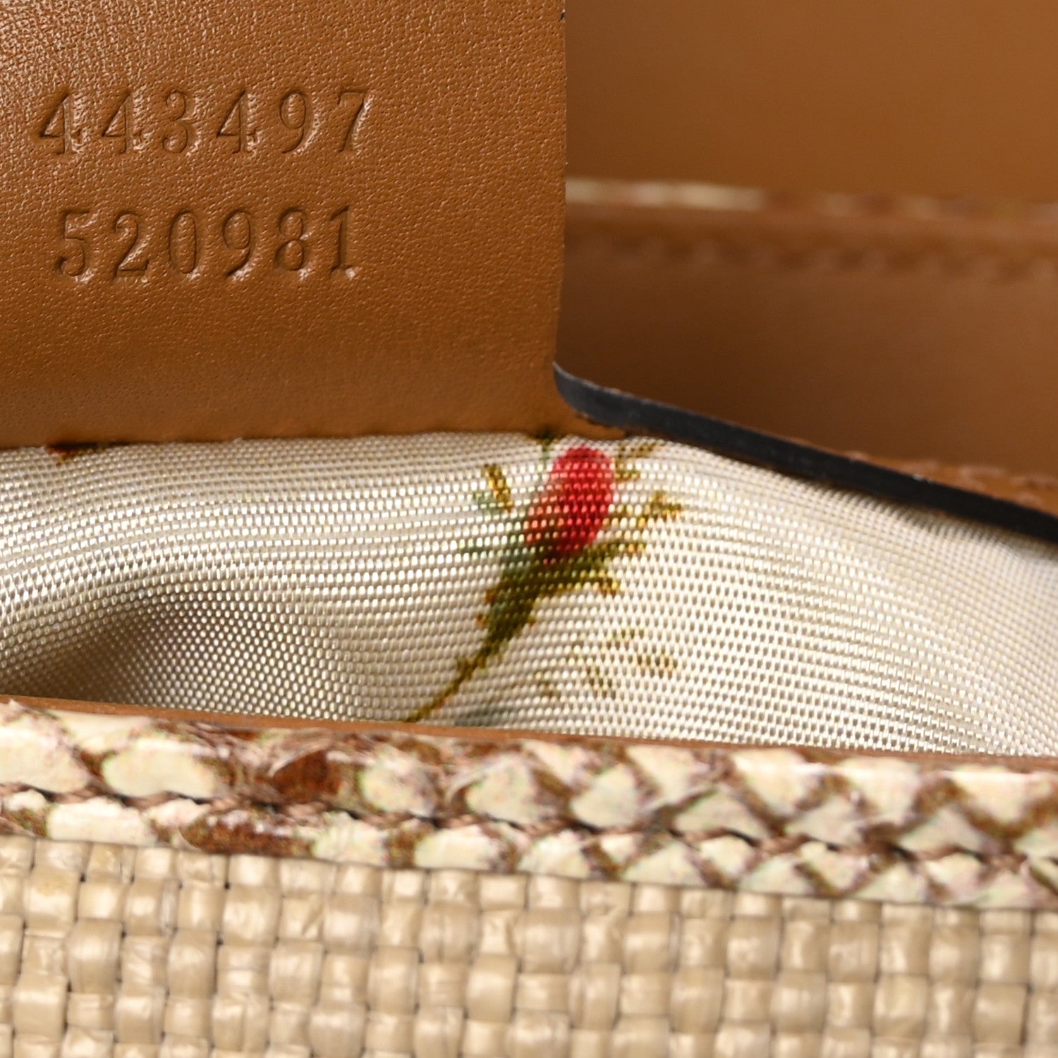 Gucci Raffia Elaphe Matelasse Small GG Marmont Shoulder Bag Natural Cream Brown 7 of 10