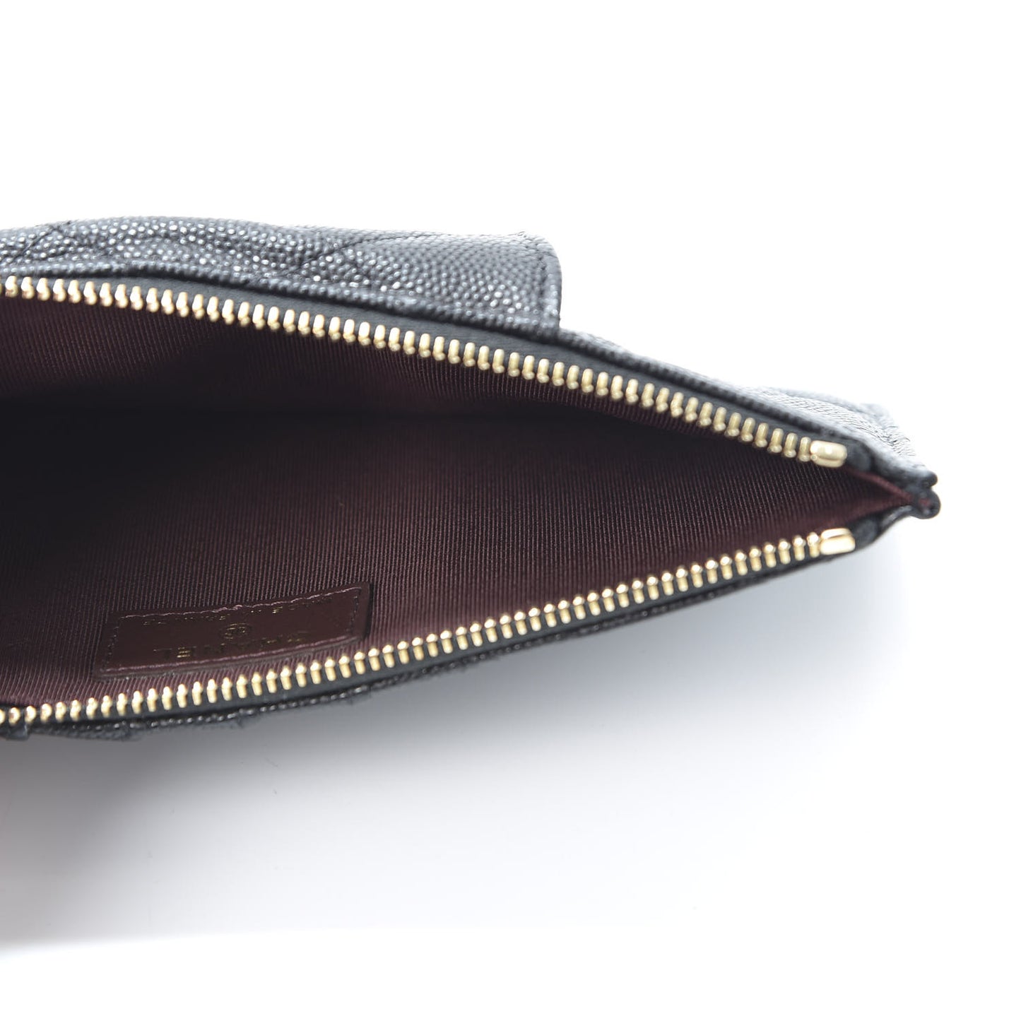 Caviar Quilted Classic Flat Wallet Pouch Black