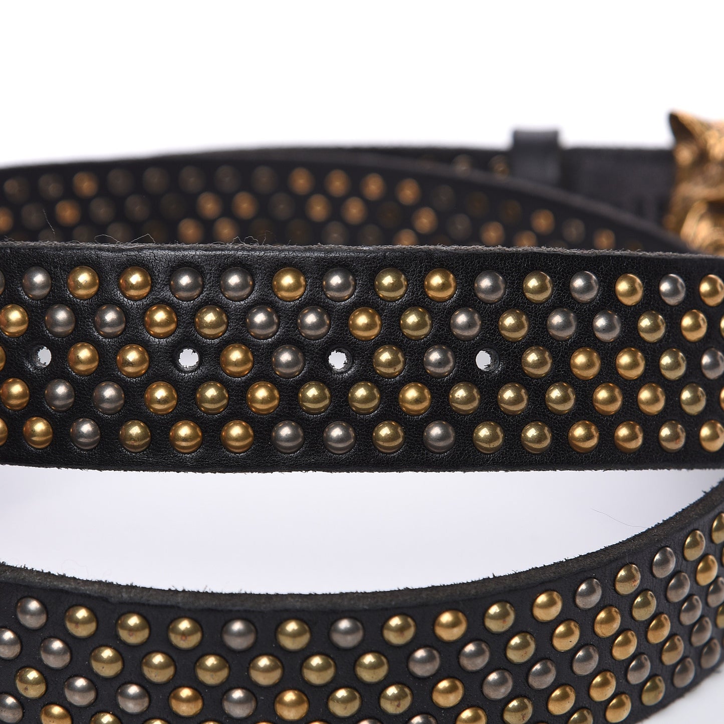 Calfskin Studded Feline Belt 110 44 Black