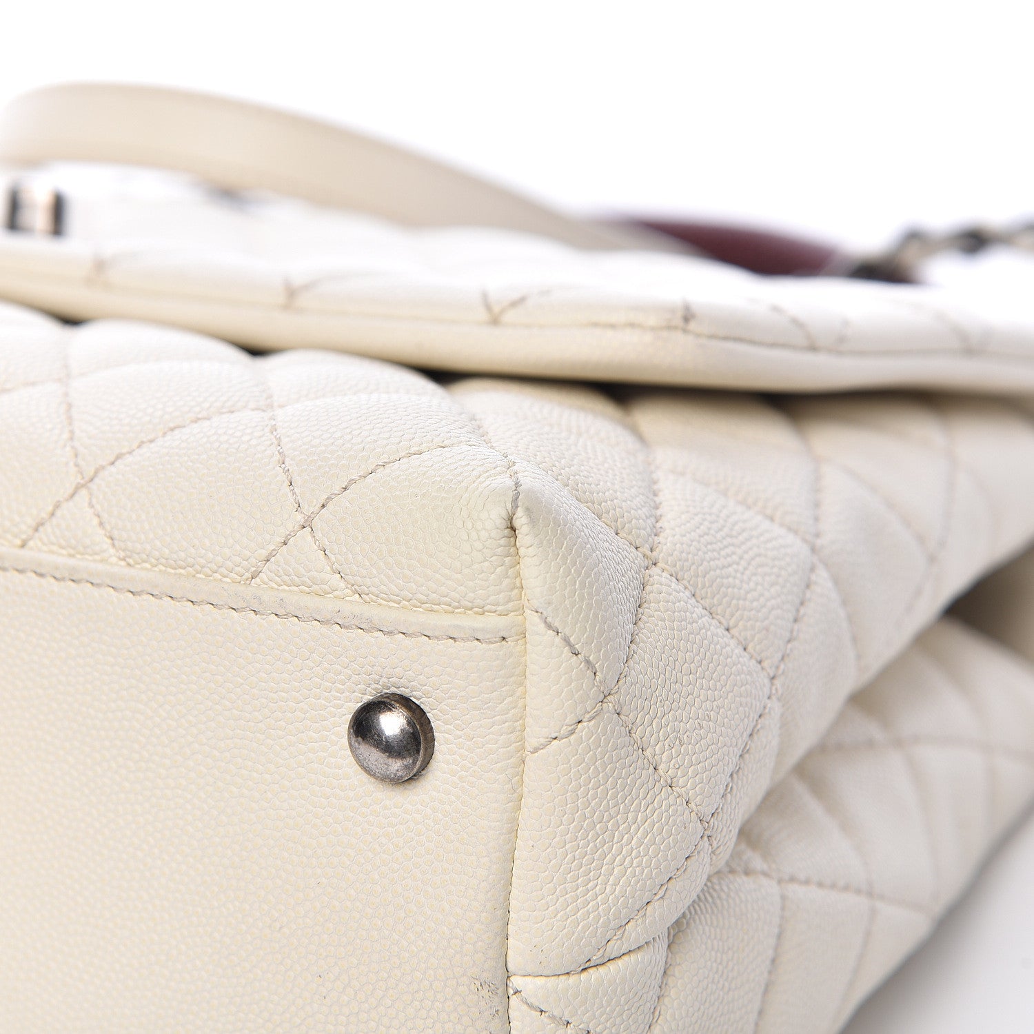 Chanel Caviar Lizard Quilted Small Coco Handle Flap Ivory 9 of 15