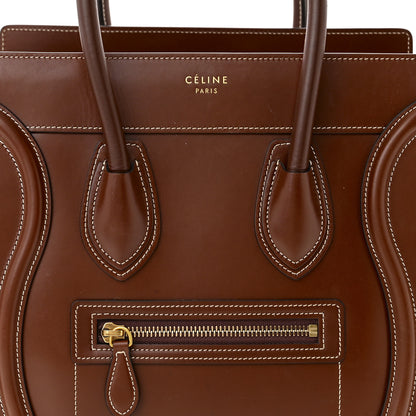 Celine Satinated Natural Calfskin Micro Luggage Dark Brown 8 of 14