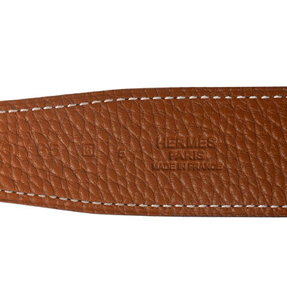 Hermes Swift Togo 32mm H Belt 85 Black Gold 5 of 5