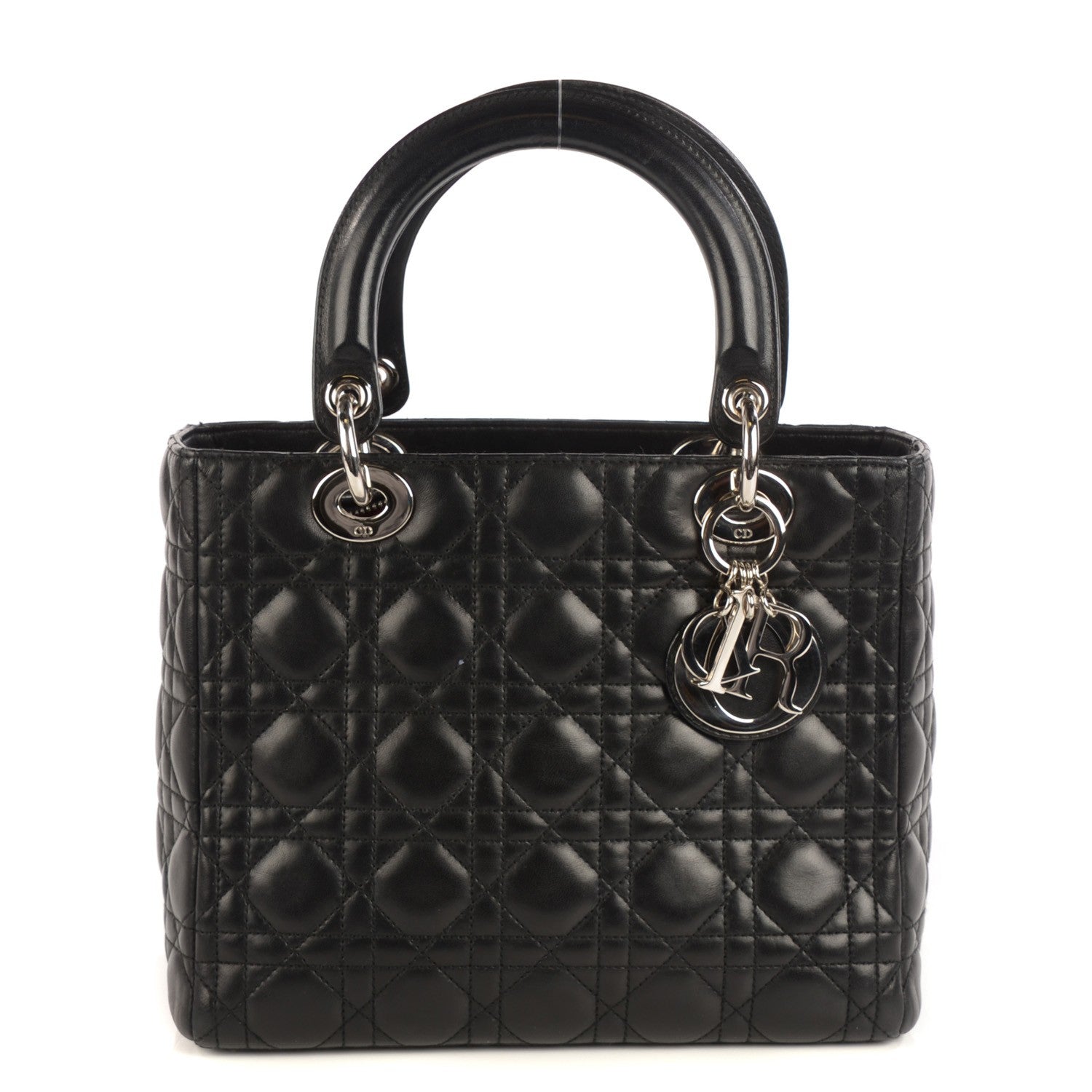 Christian Dior Lambskin Cannage Medium Lady Dior Black 1 of 17