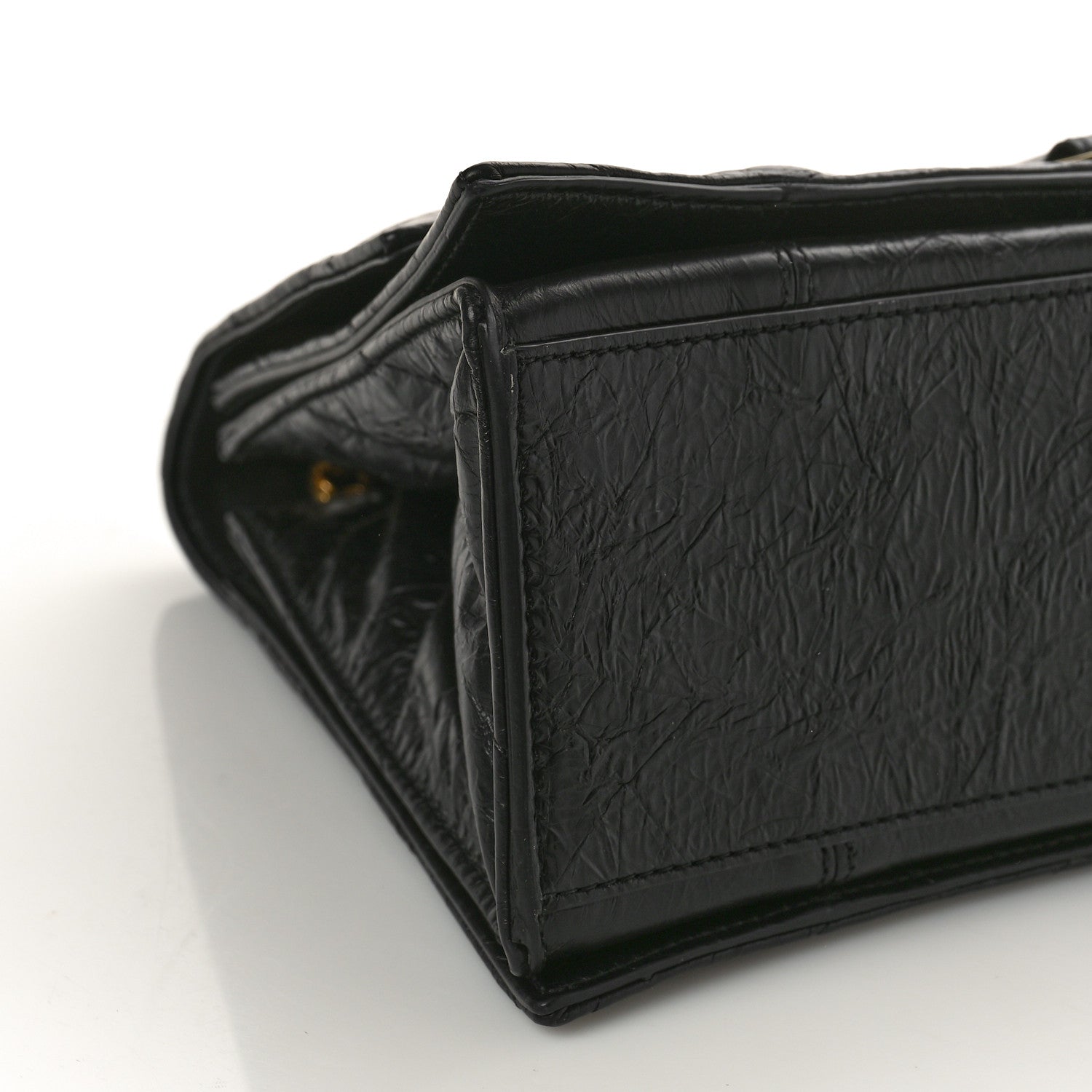 Balenciaga Crushed Calfskin Quilted Medium Crush Chain Bag Black 9 of 10