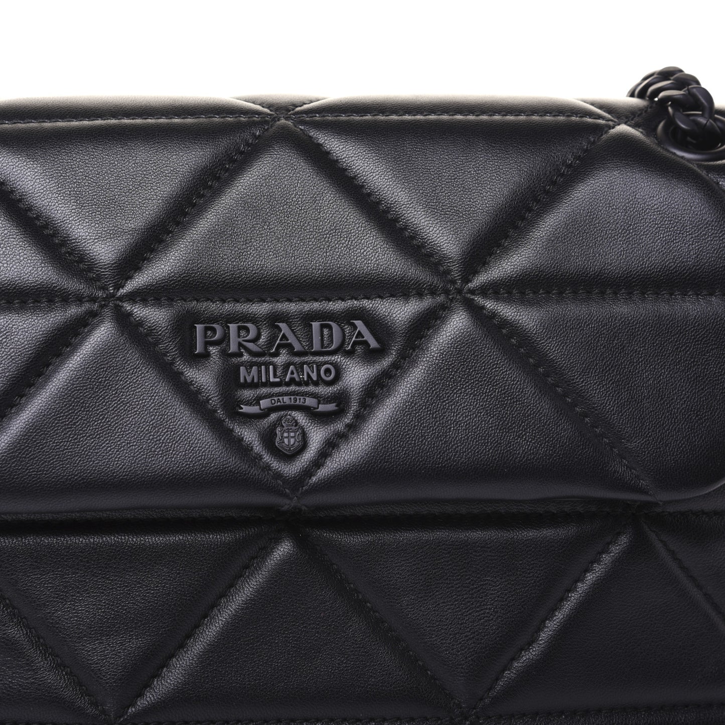 Nappa Triangle Stitched Large Spectrum Bag Black