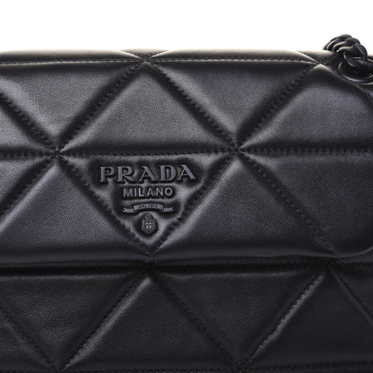 Prada Nappa Triangle Stitched Large Spectrum Bag Black 11 of 18