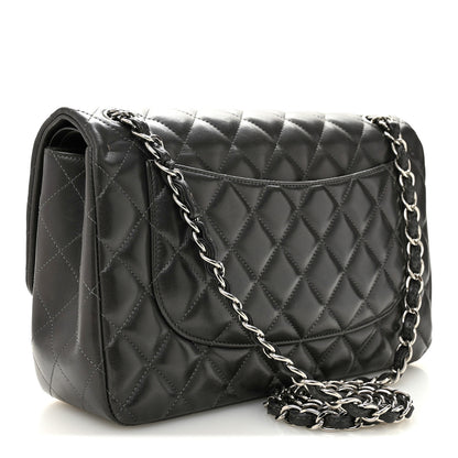 Chanel Lambskin Quilted Jumbo Double Flap Dark Grey 3 of 10