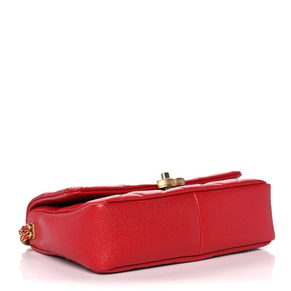 Chanel Shiny Caviar Quilted Small Chain Melody Flap Red 4 of 13
