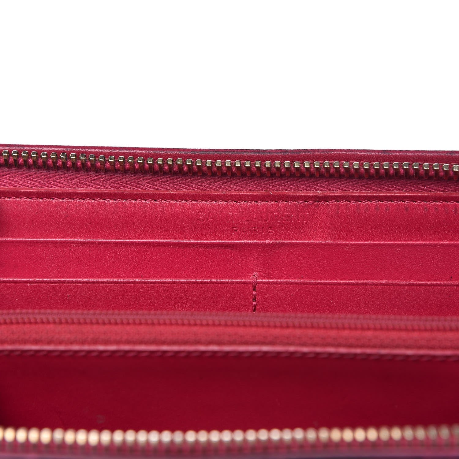 Saint Laurent Calfskin Classic Zip Around Continental Wallet Fuchsia 7 of 13