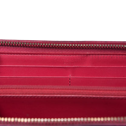 Saint Laurent Calfskin Classic Zip Around Continental Wallet Fuchsia 7 of 13
