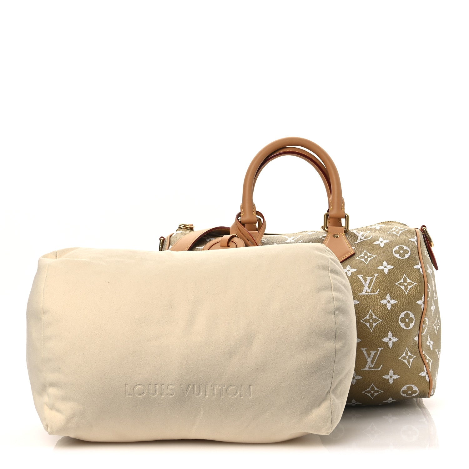 Louis Vuitton Metallic Calfskin Monogram Speedy P9 Bandouliere 30 Gold Kintsugi 4 of 12