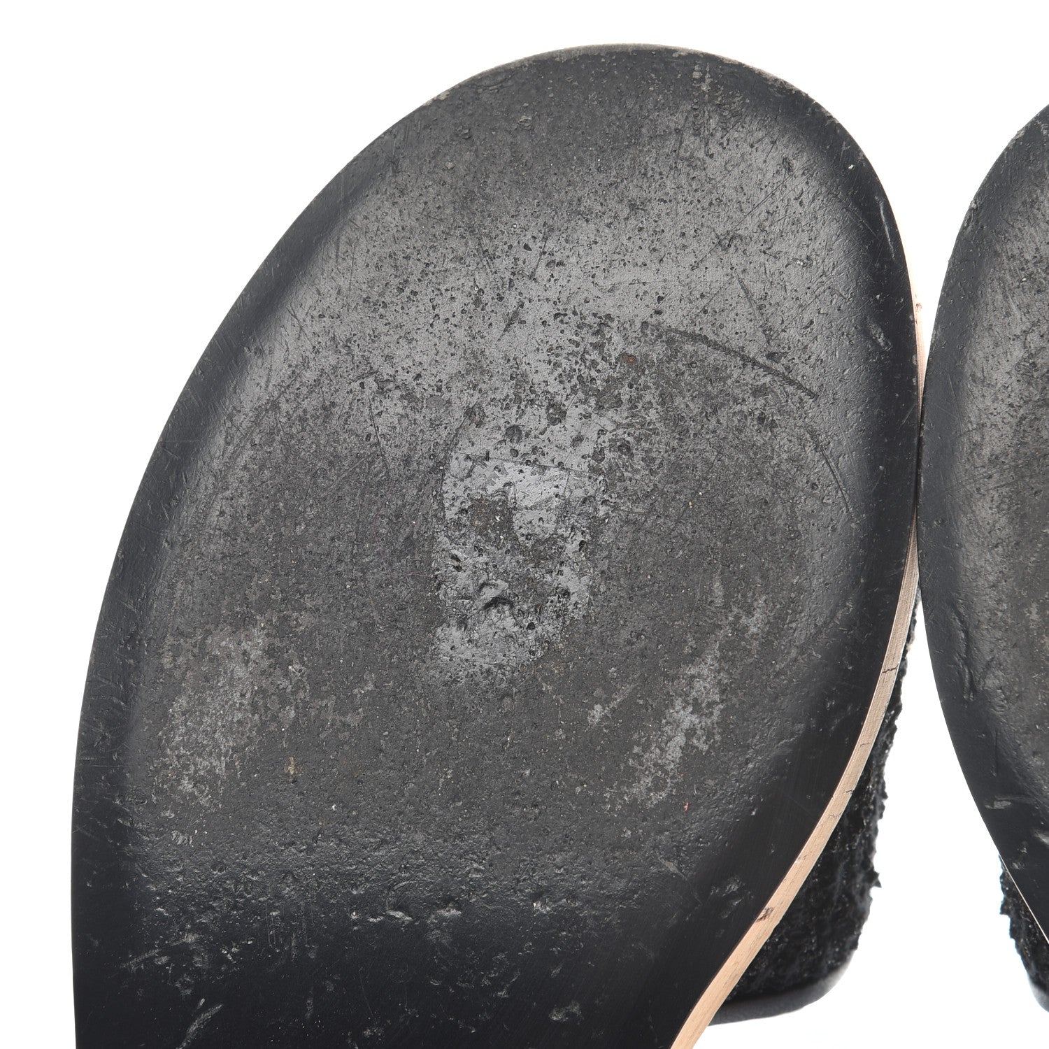 Chanel Tweed Lambskin Cork Logo Mules 38 Black 9 of 13