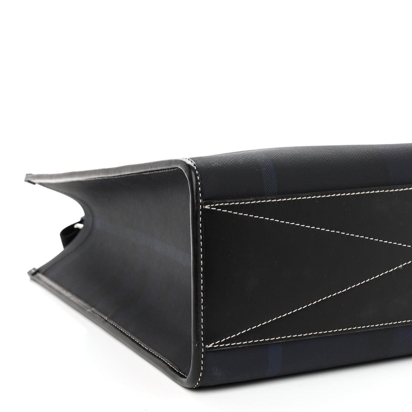 E-Canvas Denny Check Tote Navy Blue