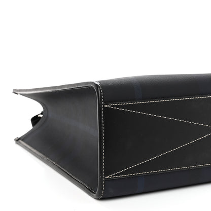 Burberry E-Canvas Denny Check Tote Navy Blue 8 of 9