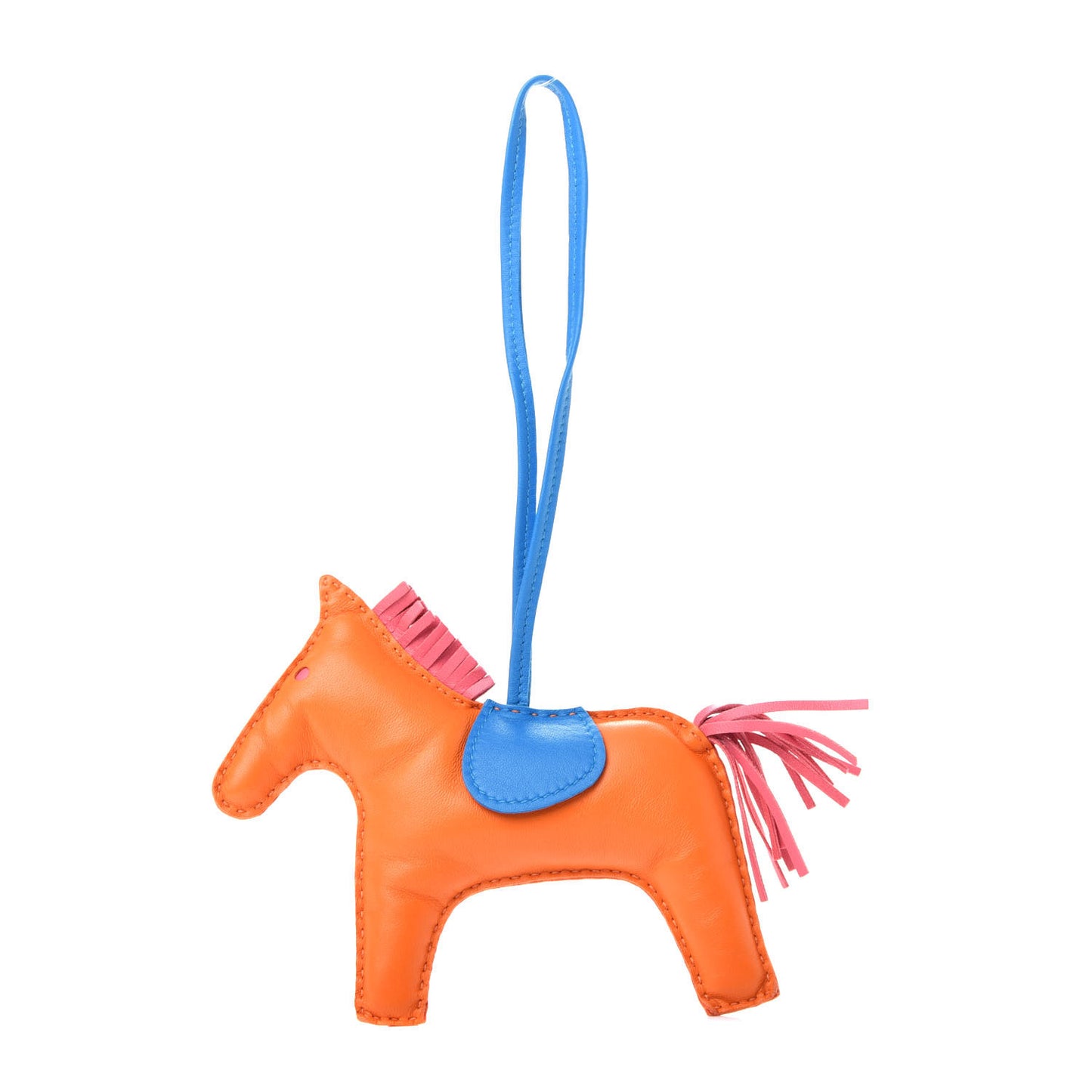 Milo Lambskin Grigri Rodeo Horse Bag Charm MM Orange Bleu Zanzibar Rose Azalee