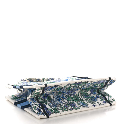 Christian Dior Canvas Embroidered Small Flowers Book Tote  Blue 4 of 11