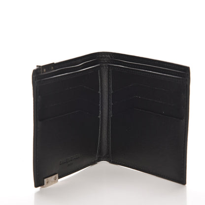 Balenciaga Grained Calfskin Phileas Square Wallet Black 5 of 9